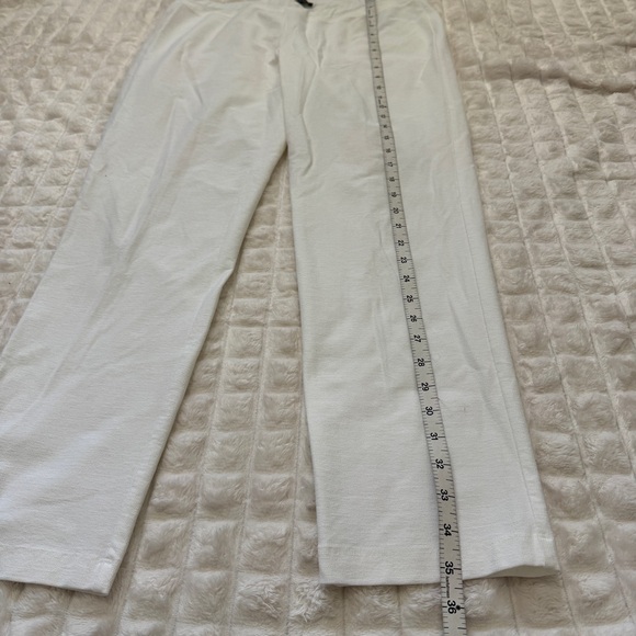 Eileen Fisher Medium White Straight Leg Pants ~ Viscose Stretch Lightweight - Picture 6 of 8